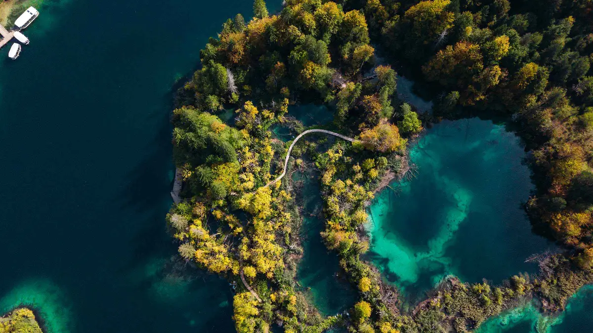 Self-guided Plitvice day trip boat crossing the Kozjak lake